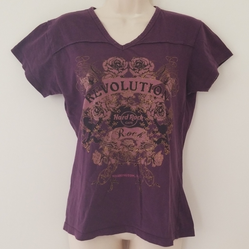 Hard Rock Cafe Washington DC Purple T-Shirt Size M